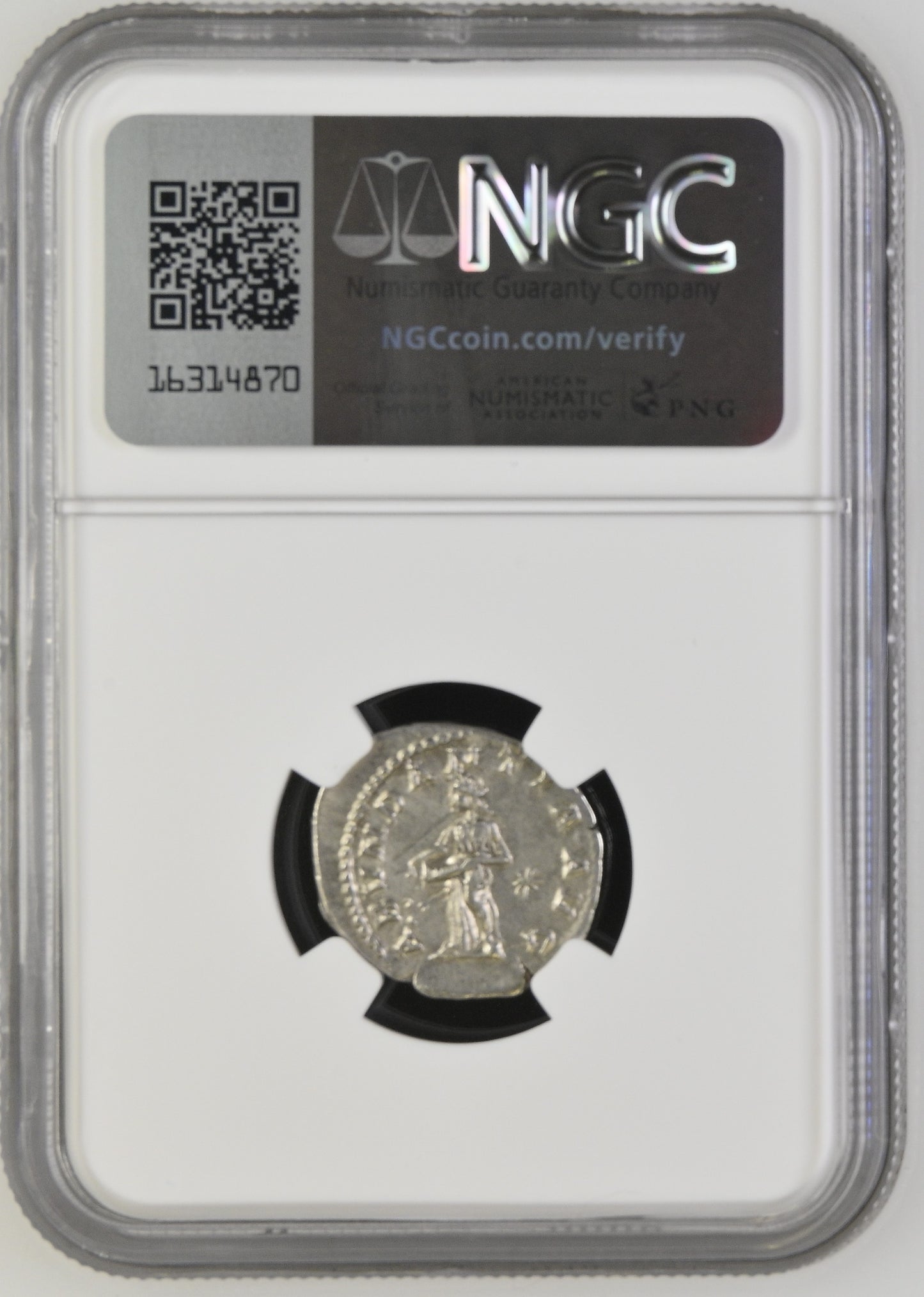 Roman Empire - Elagabalus - Silver Denarius - NGC AU - RIC:56