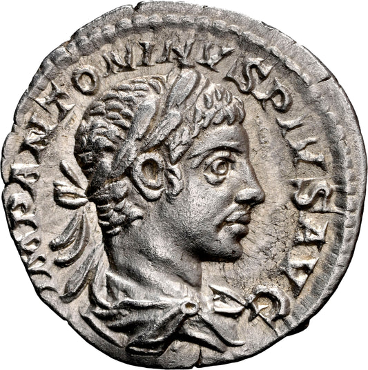 Roman Empire - Elagabalus - Silver Denarius - NGC AU - RIC:28