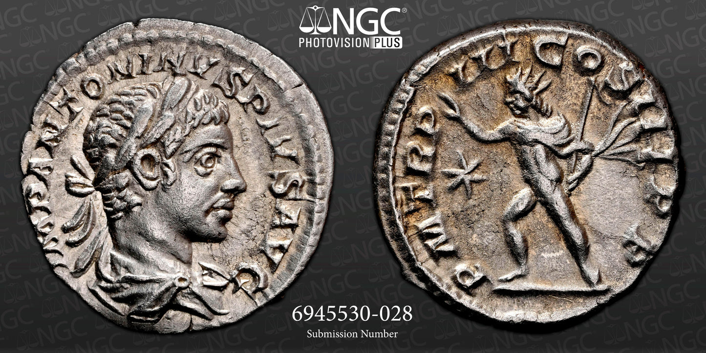 Roman Empire - Elagabalus - Silver Denarius - NGC AU - RIC:28