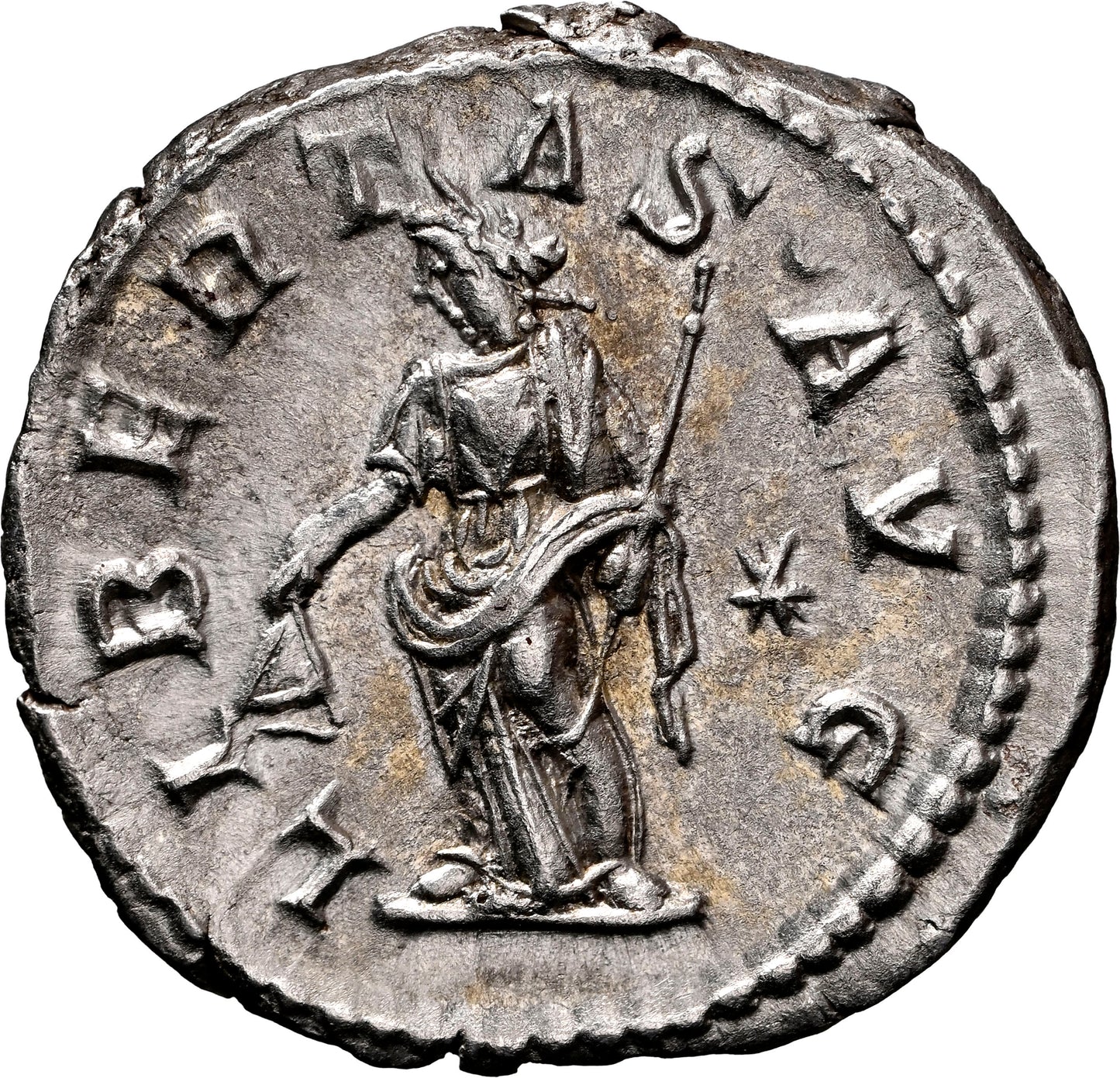 Roman Empire - Elagabalus - Silver Denarius - NGC AU - RIC:107
