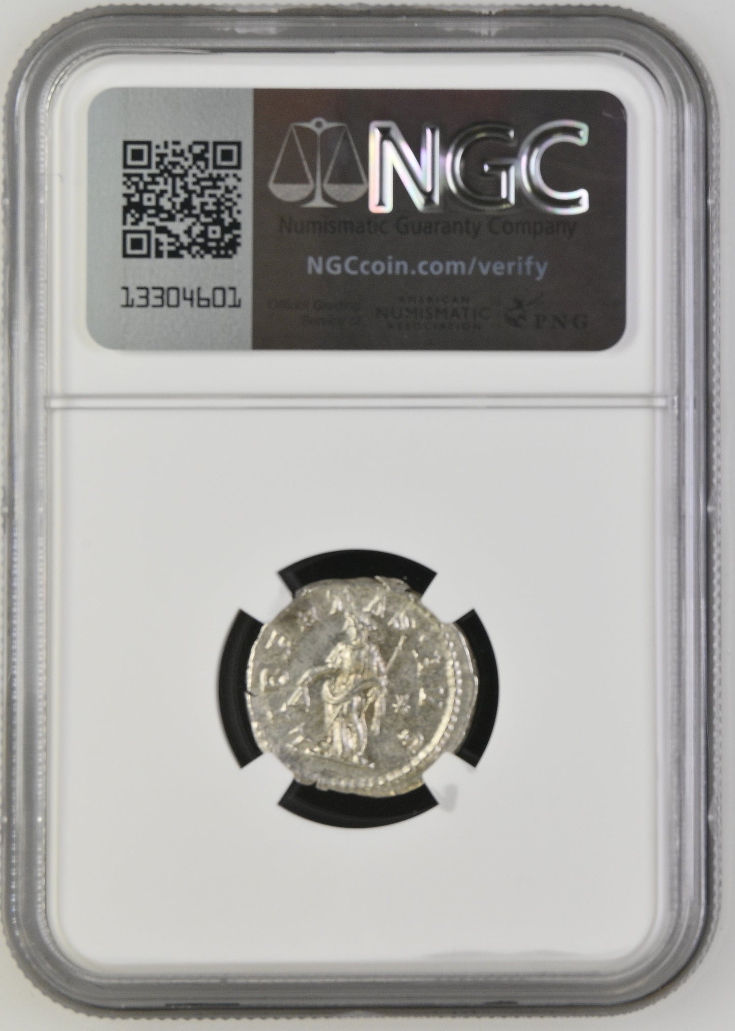 Roman Empire - Elagabalus - Silver Denarius - NGC AU - RIC:107