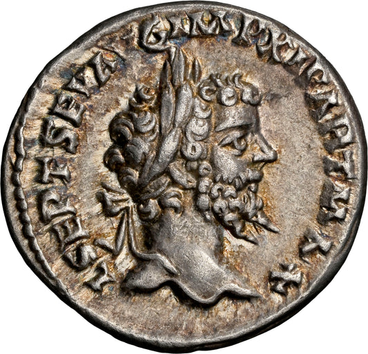 Roman Empire - Septimius Severus - Silver Denarius - NGC XF - RIC:514
