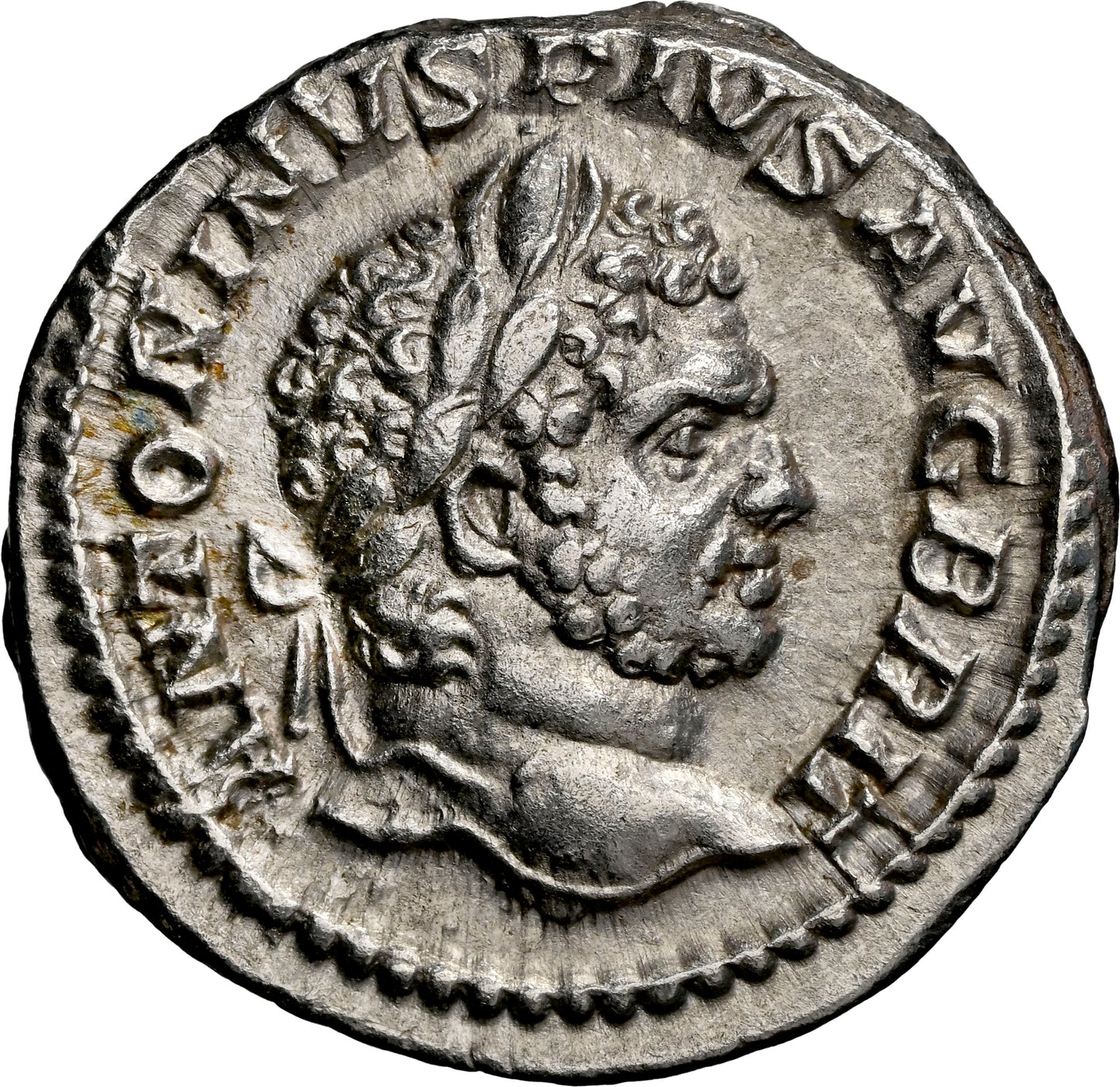 Roman Empire - Caracalla - Silver Denarius - NGC Ch XF - RIC:196
