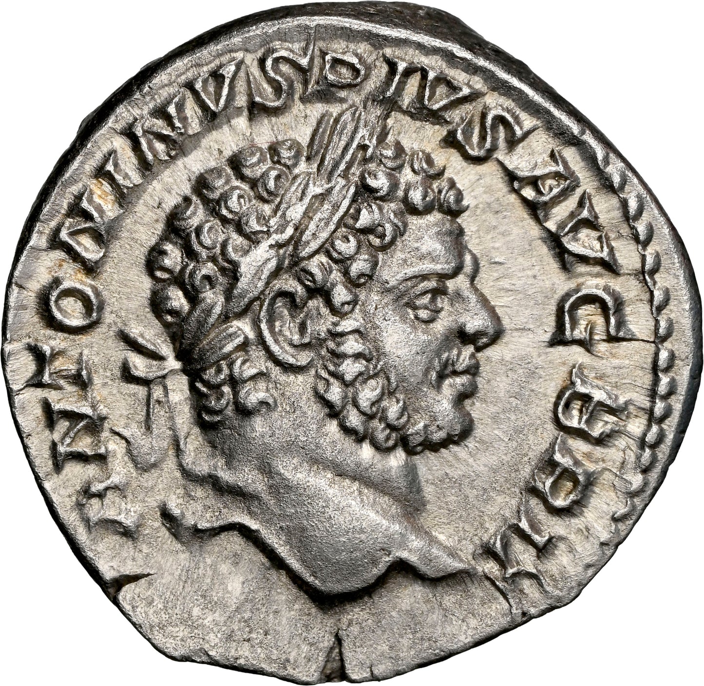 Roman Empire - Caracalla - Silver Denarius - NGC AU - RIC:206c
