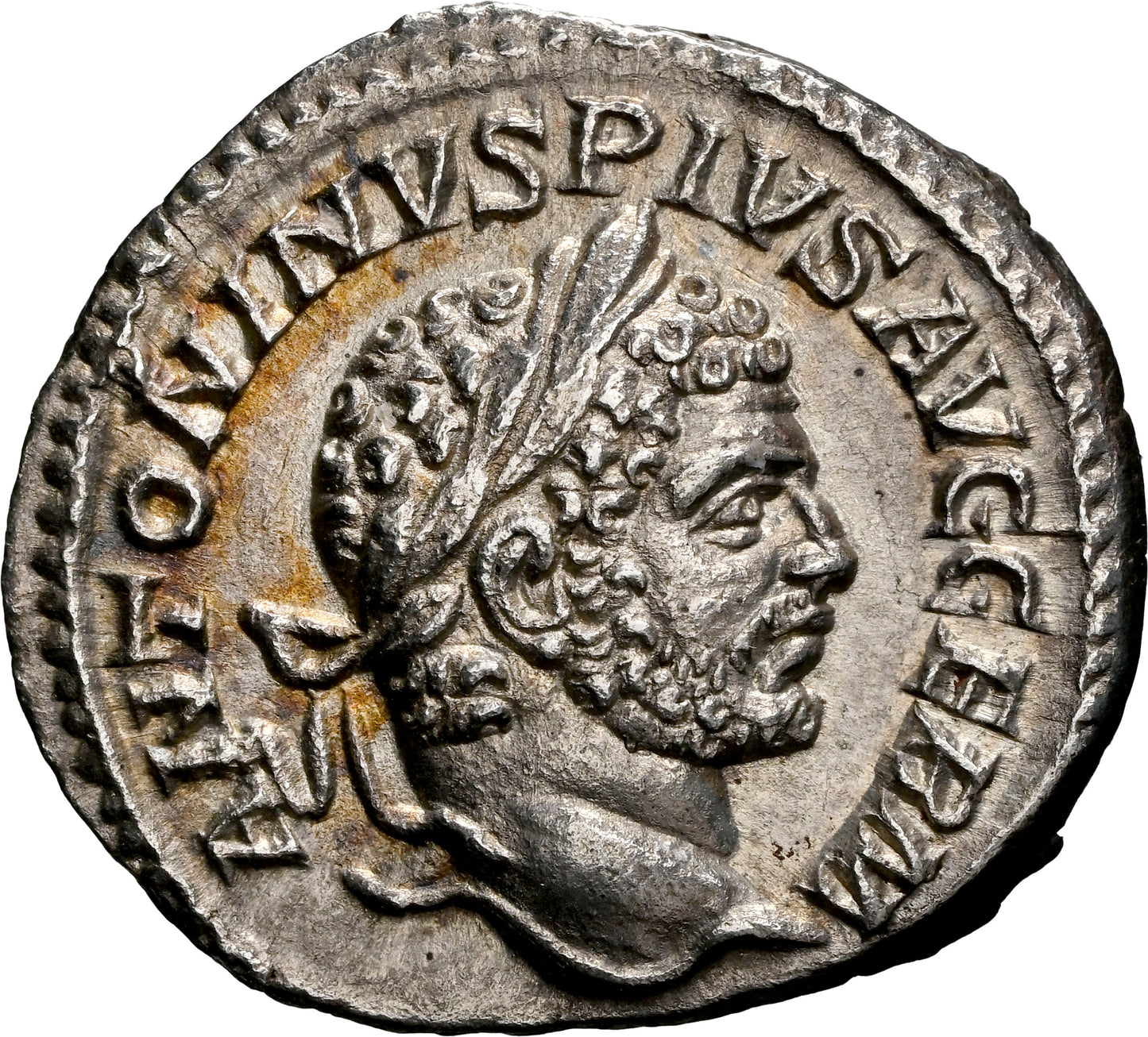 Roman Empire - Caracalla - Silver Denarius - NGC Ch AU - RIC:254