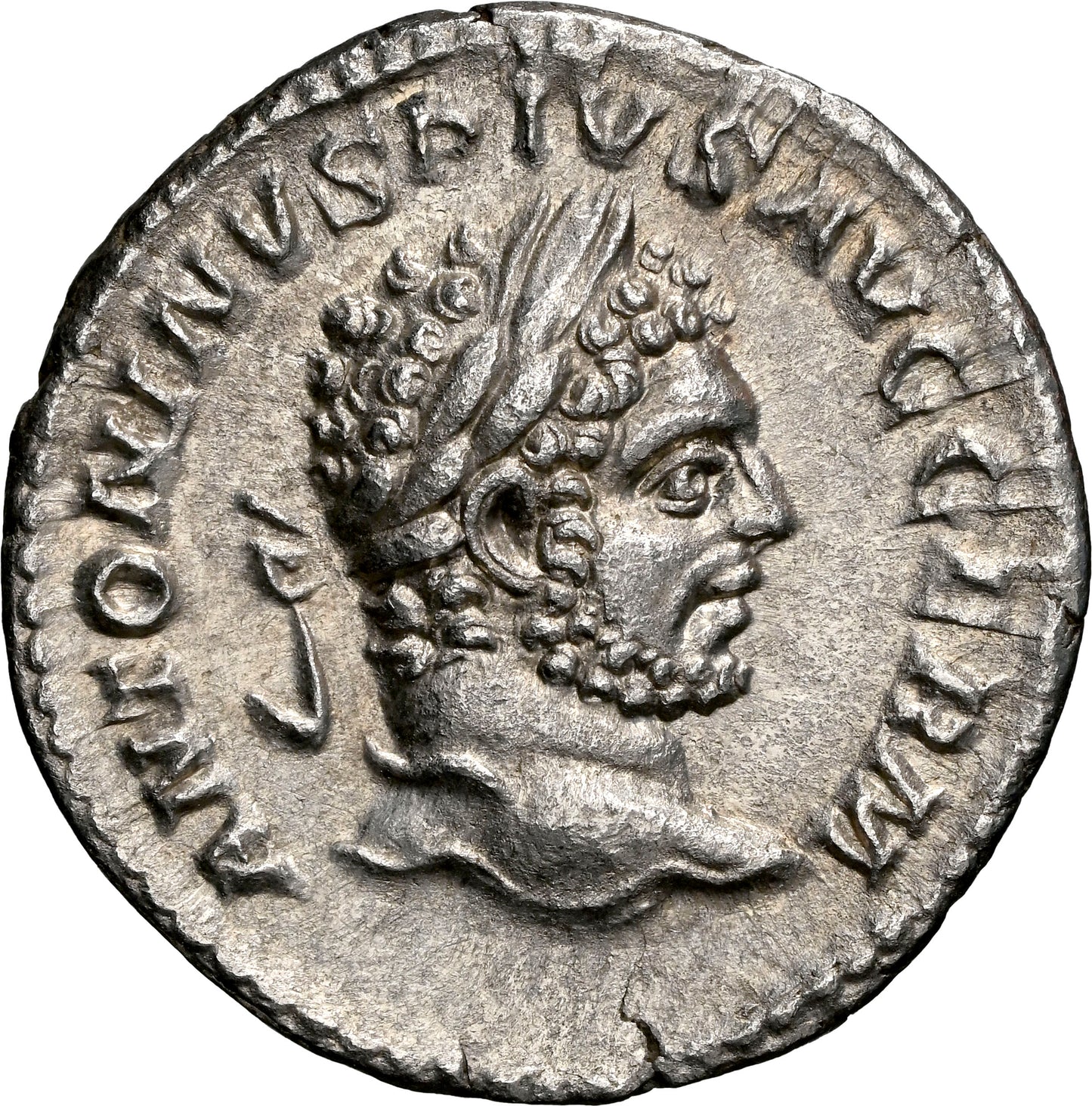 Roman Empire - Caracalla - Silver Denarius - NGC Ch AU - RIC:266