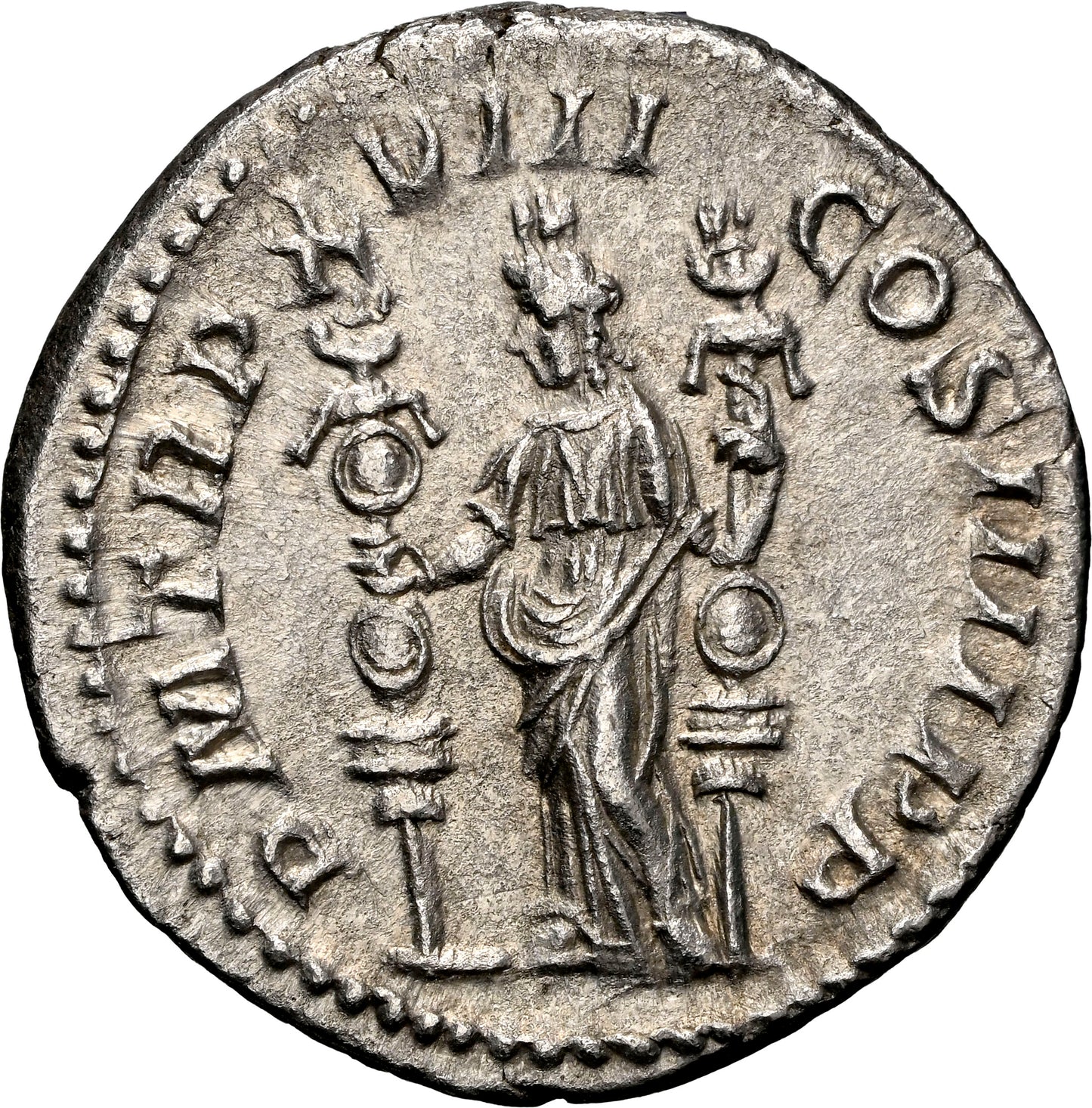 Roman Empire - Caracalla - Silver Denarius - NGC Ch AU - RIC:266