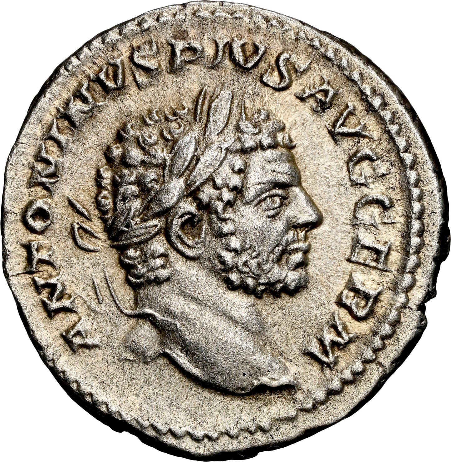 Roman Empire - Caracalla - Silver Denarius - NGC Ch AU - RIC:266