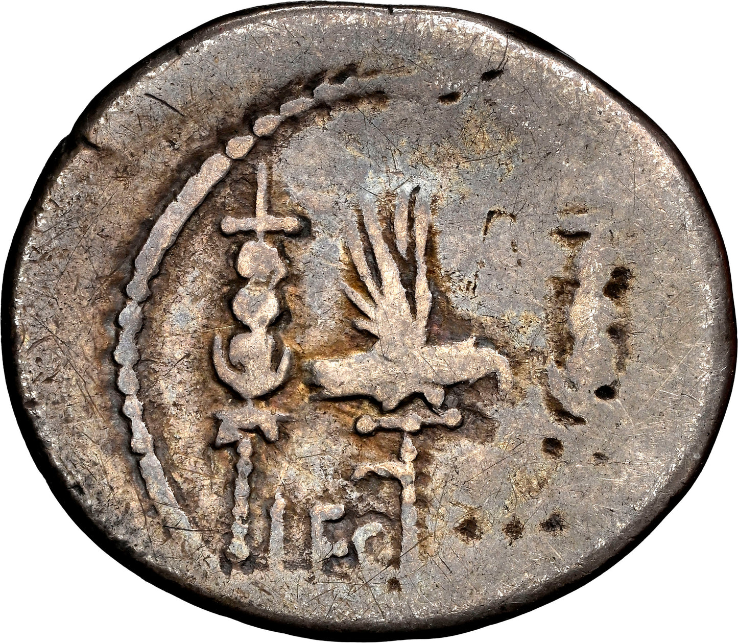 Roman Imperatorial - Marc Antony - Silver Denarius - NGC VG - Crawf. 41