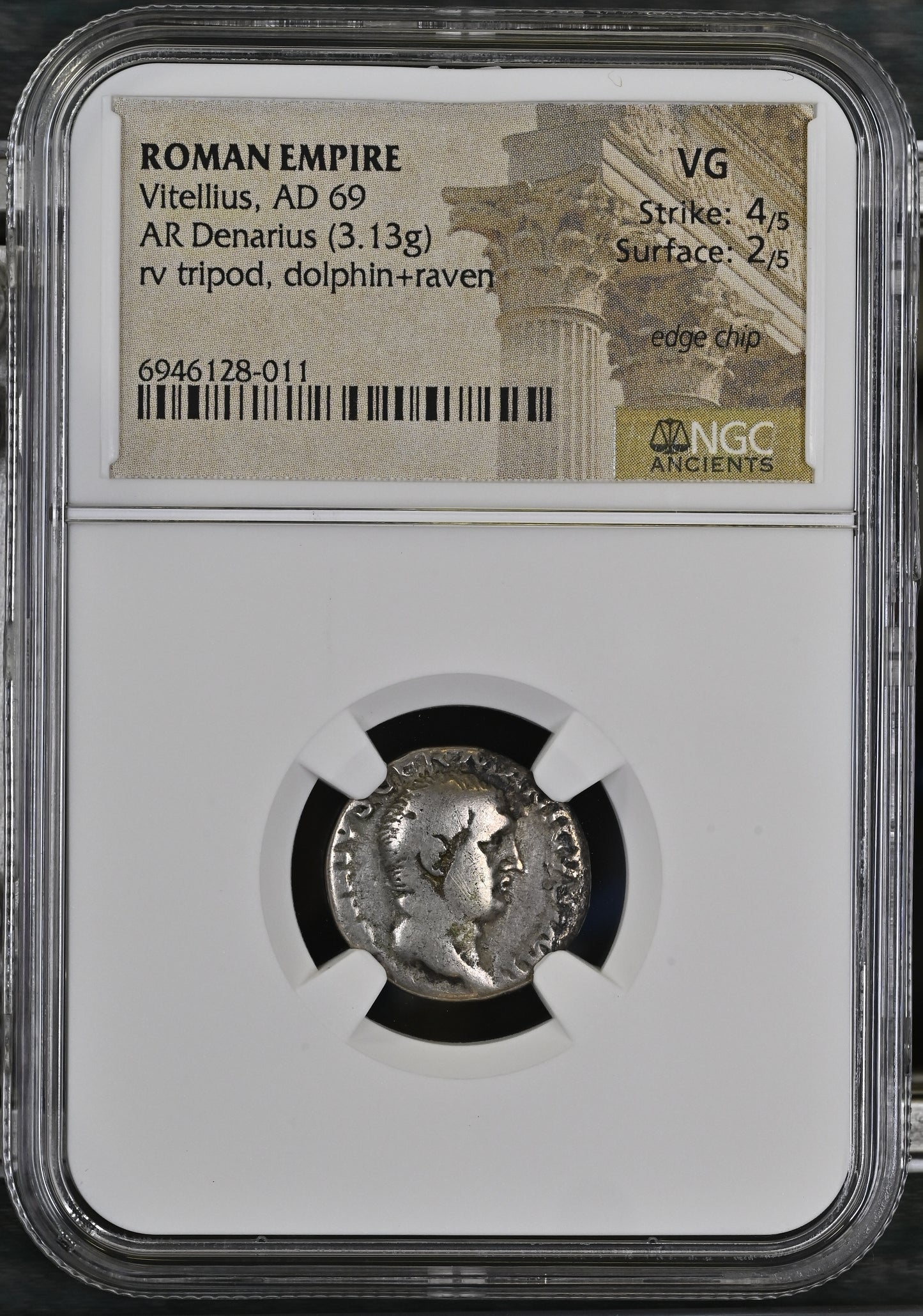 Roman Empire - Vitellius - Silver Denarius - NGC VG - RIC:24
