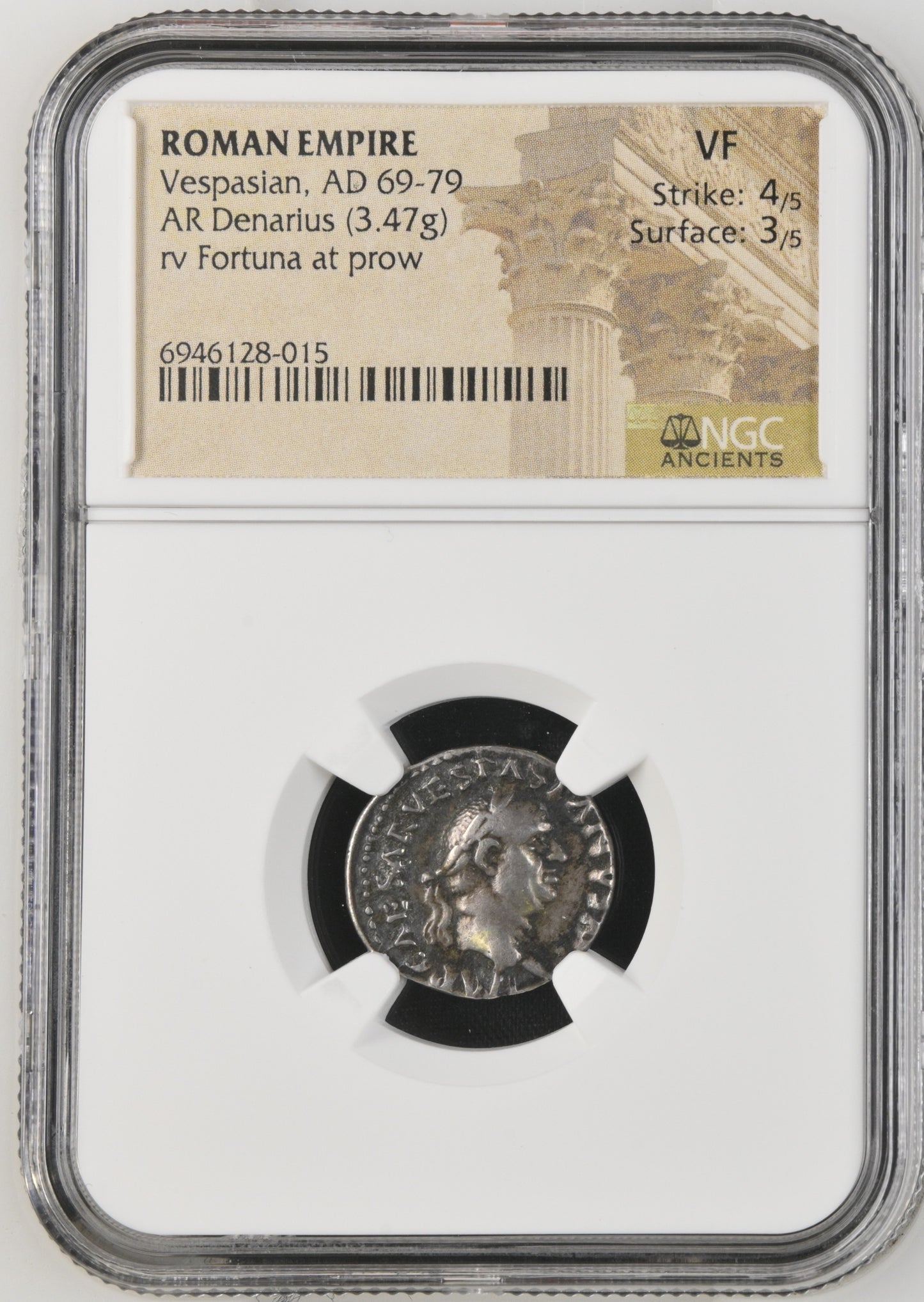 Roman Empire - Vespasian - Silver Denarius - NGC VF - RIC:4