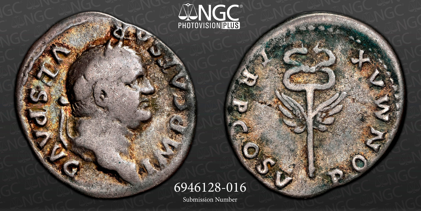Roman Empire - Vespasian - Silver Denarius - NGC VG - RIC:43
