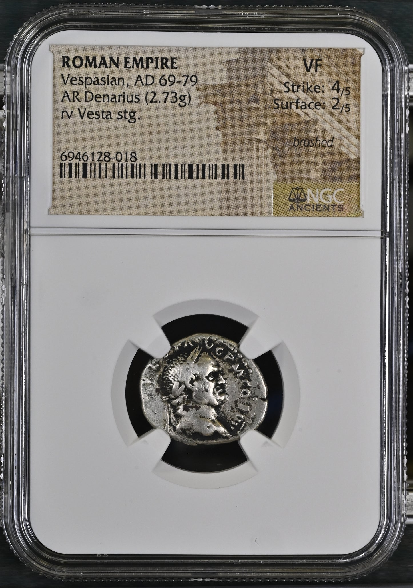 Roman Empire - Vespasian - Silver Denarius - NGC VF - RIC:50