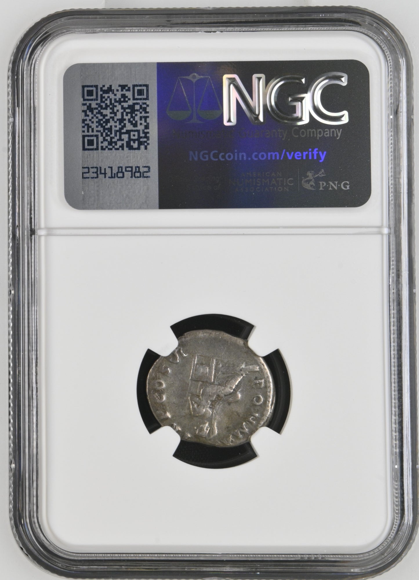Roman Empire - Vespasian - Silver Denarius - NGC F - RIC:91