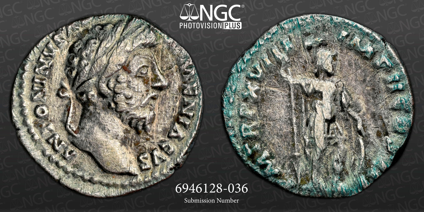 Roman Empire - Marcus Aurelius - Silver Denarius - NGC Ch VF - RIC:92