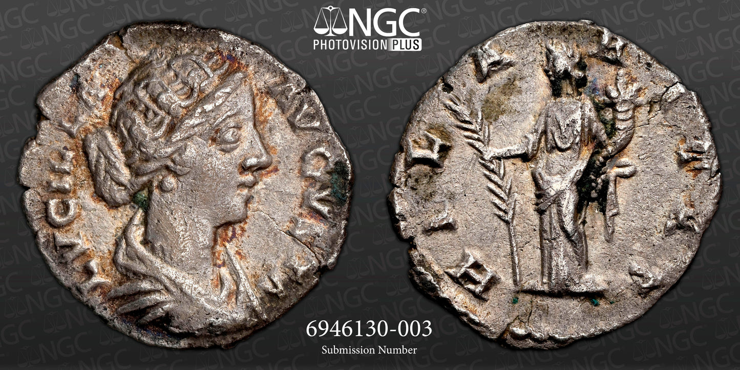 Roman Empire - Lucilla - Silver Denarius - NGC Ch VF