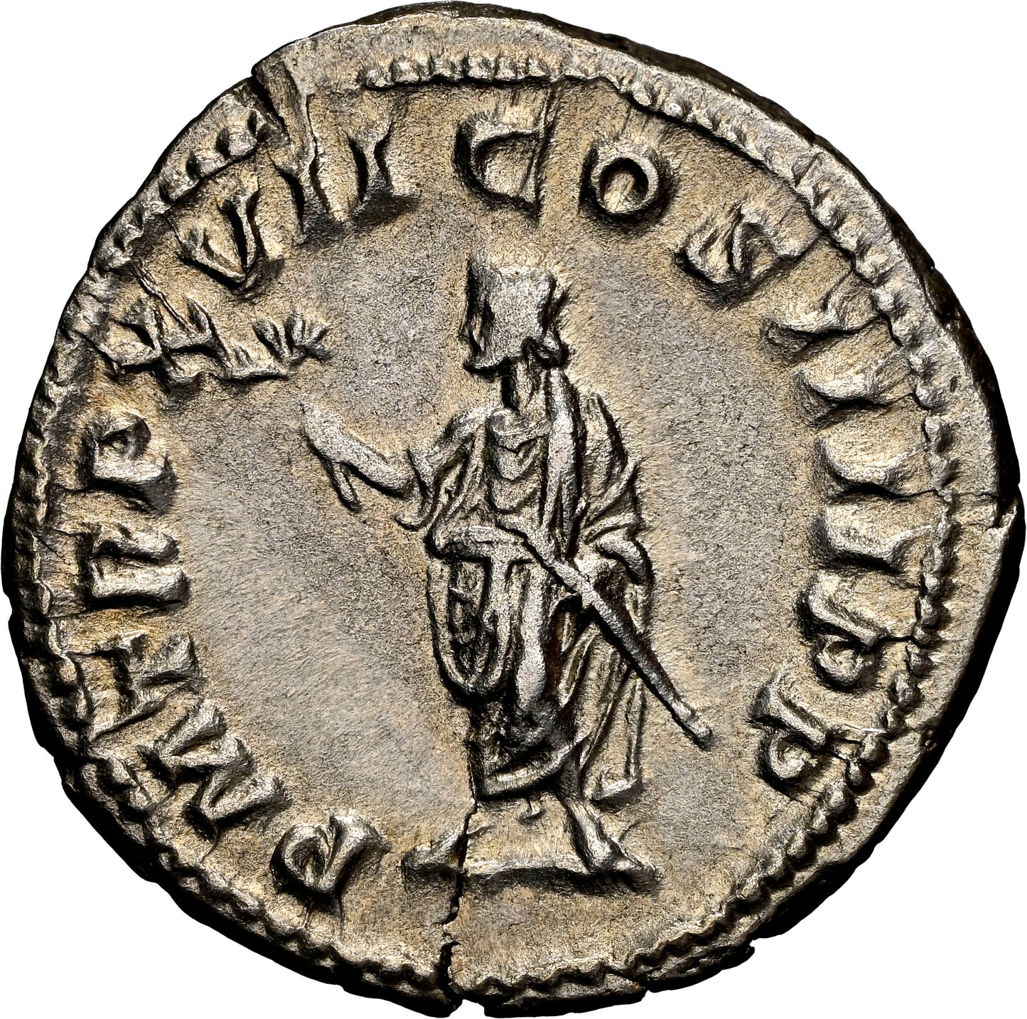 Roman Empire - Caracalla - Silver Denarius - NGC AU - RIC:246