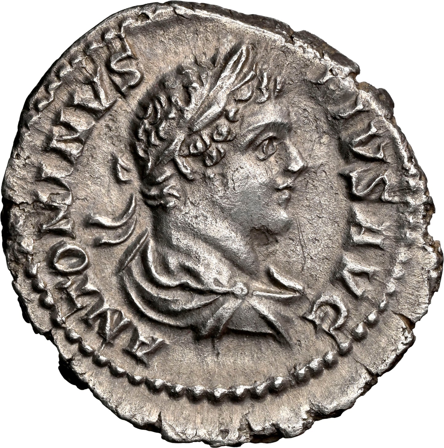 Roman Empire - Caracalla - Silver Denarius - NGC AU - RIC:80b
