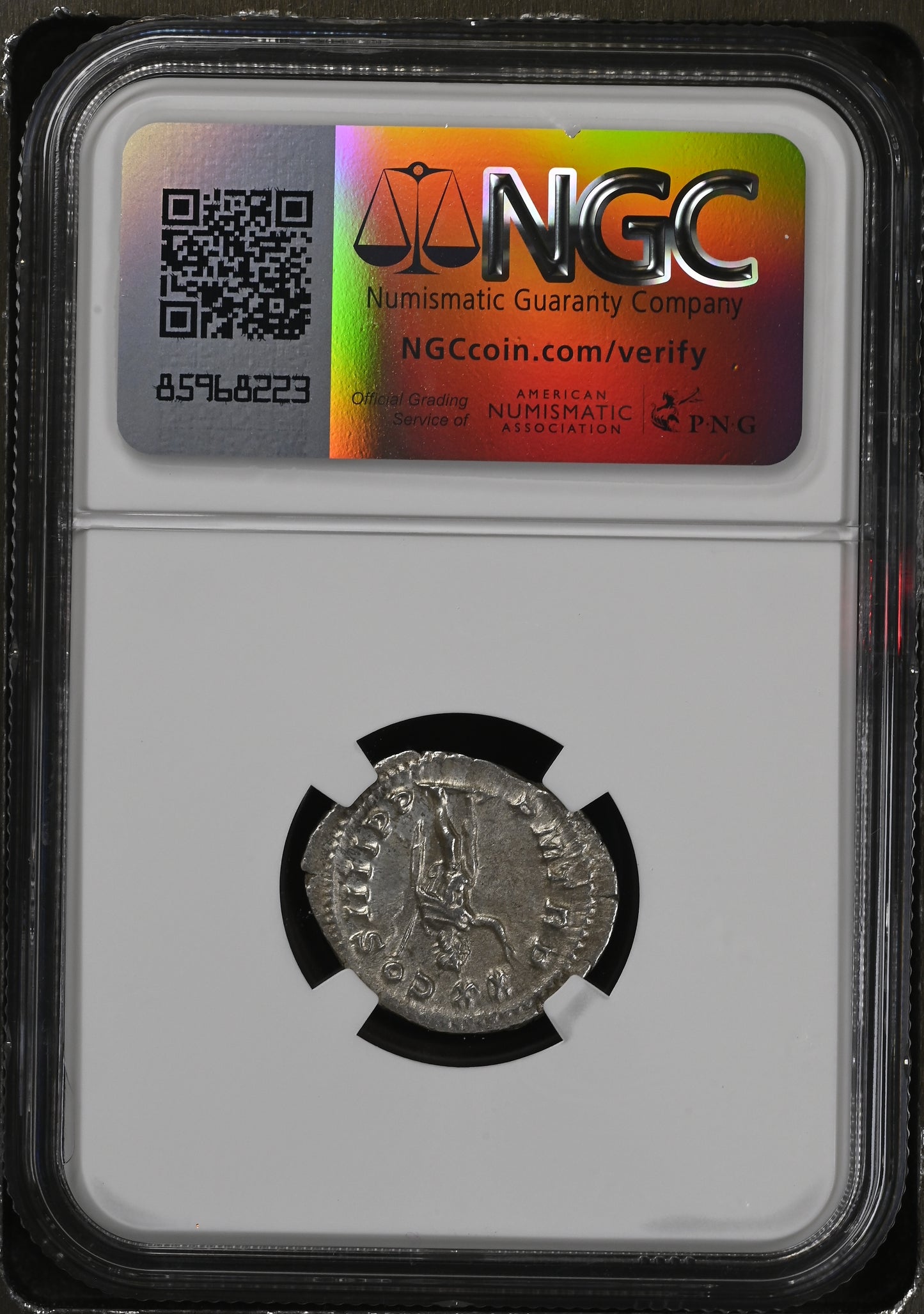 Roman Empire - Caracalla - Silver Denarius - NGC AU - RIC:293d