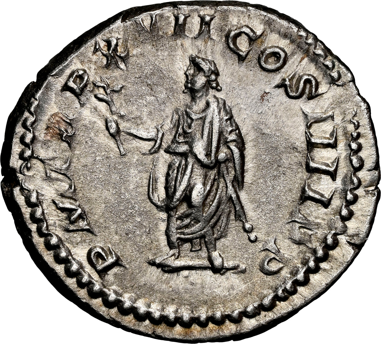 Roman Empire - Caracalla - Silver Denarius - NGC Ch AU - RIC:246