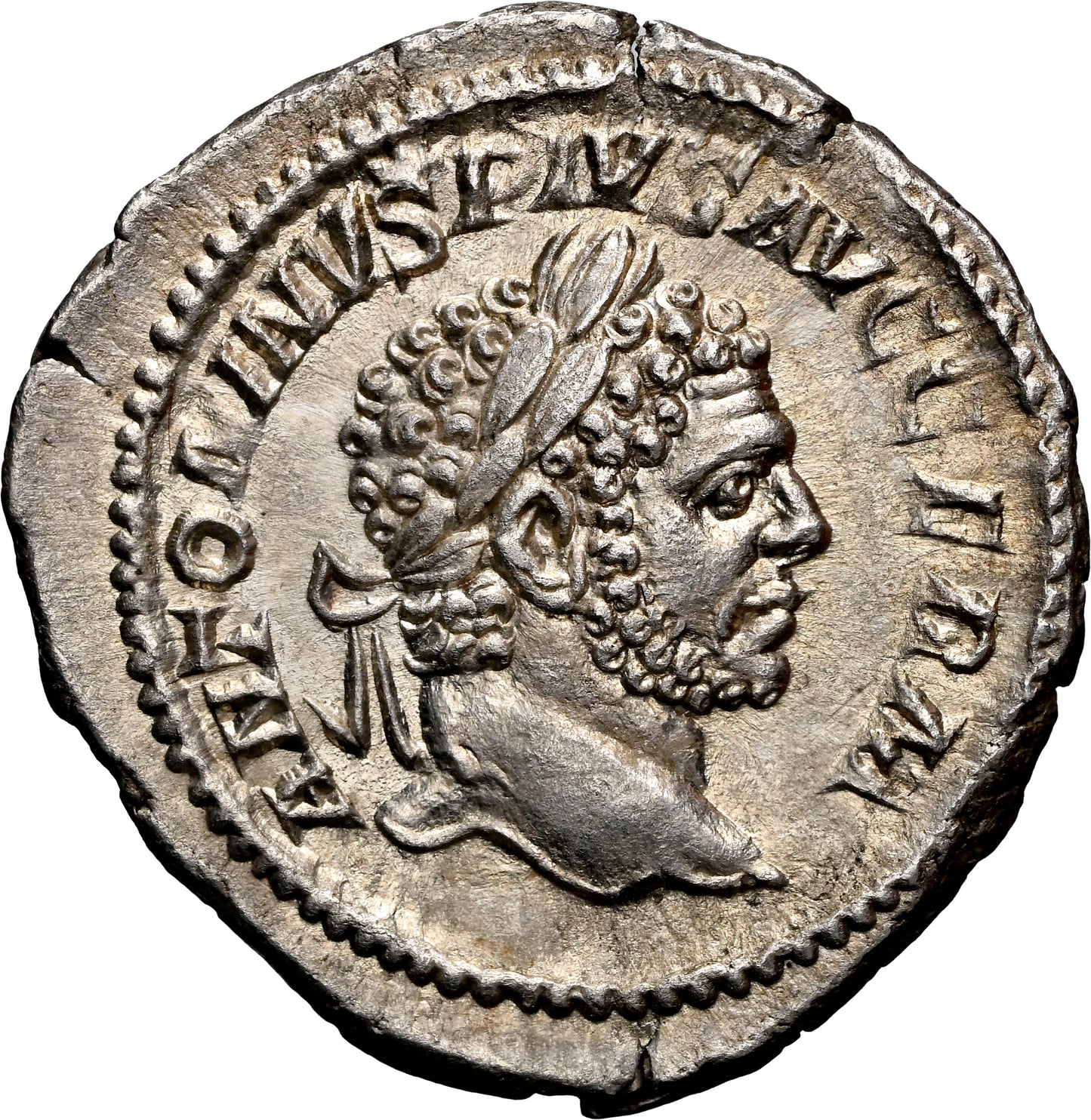 Roman Empire - Caracalla - Silver Denarius - NGC Ch AU - RIC:268