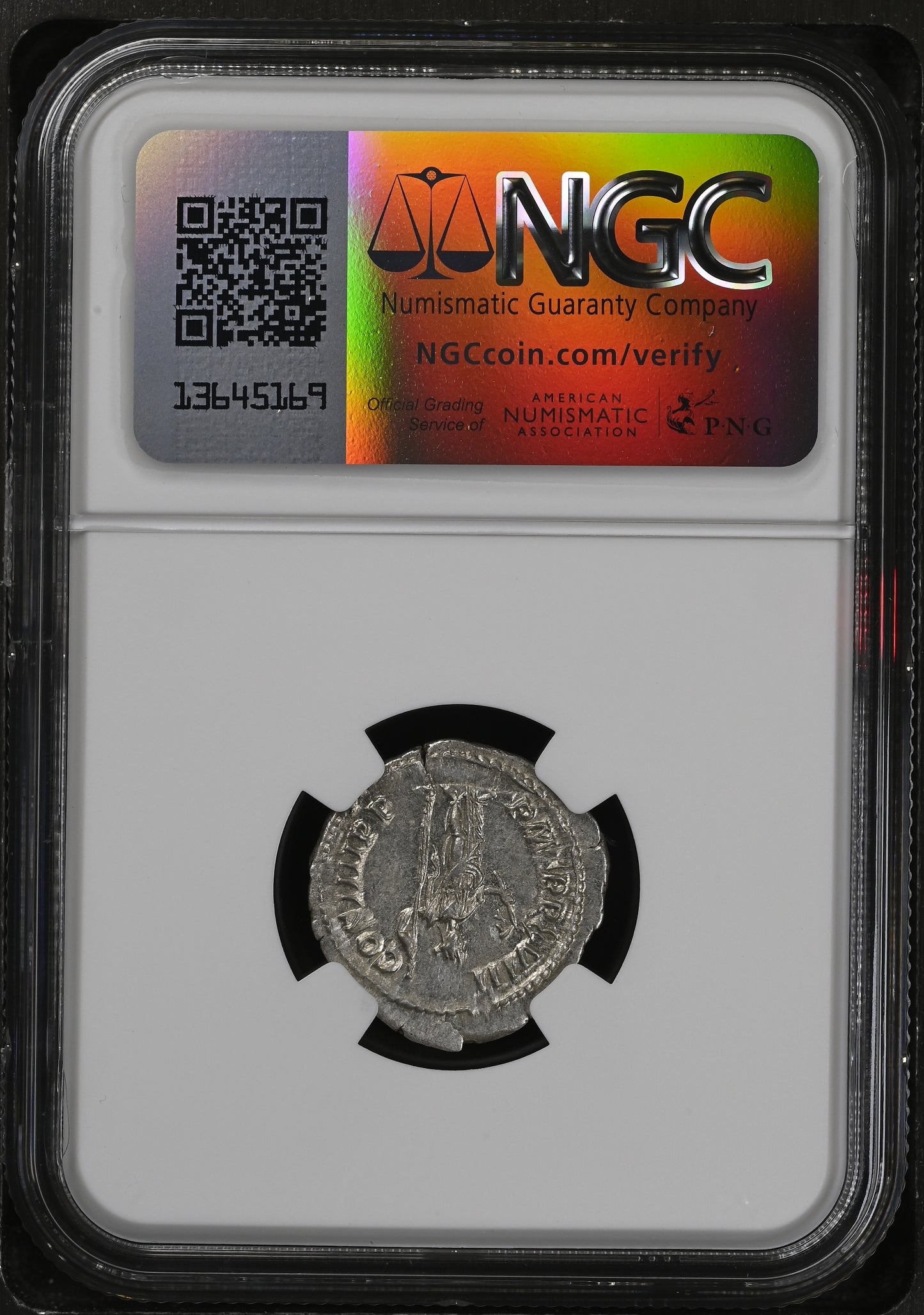 Roman Empire - Caracalla - Silver Denarius - NGC Ch AU - RIC:268