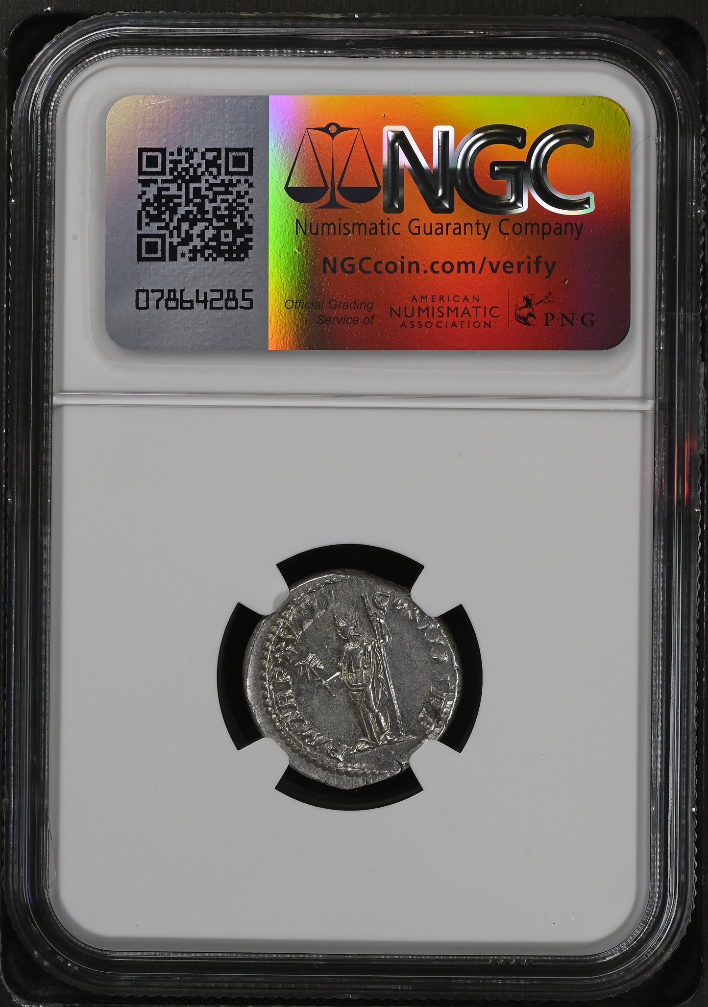 Roman Empire - Caracalla - Silver Denarius - NGC Ch AU - RIC:268