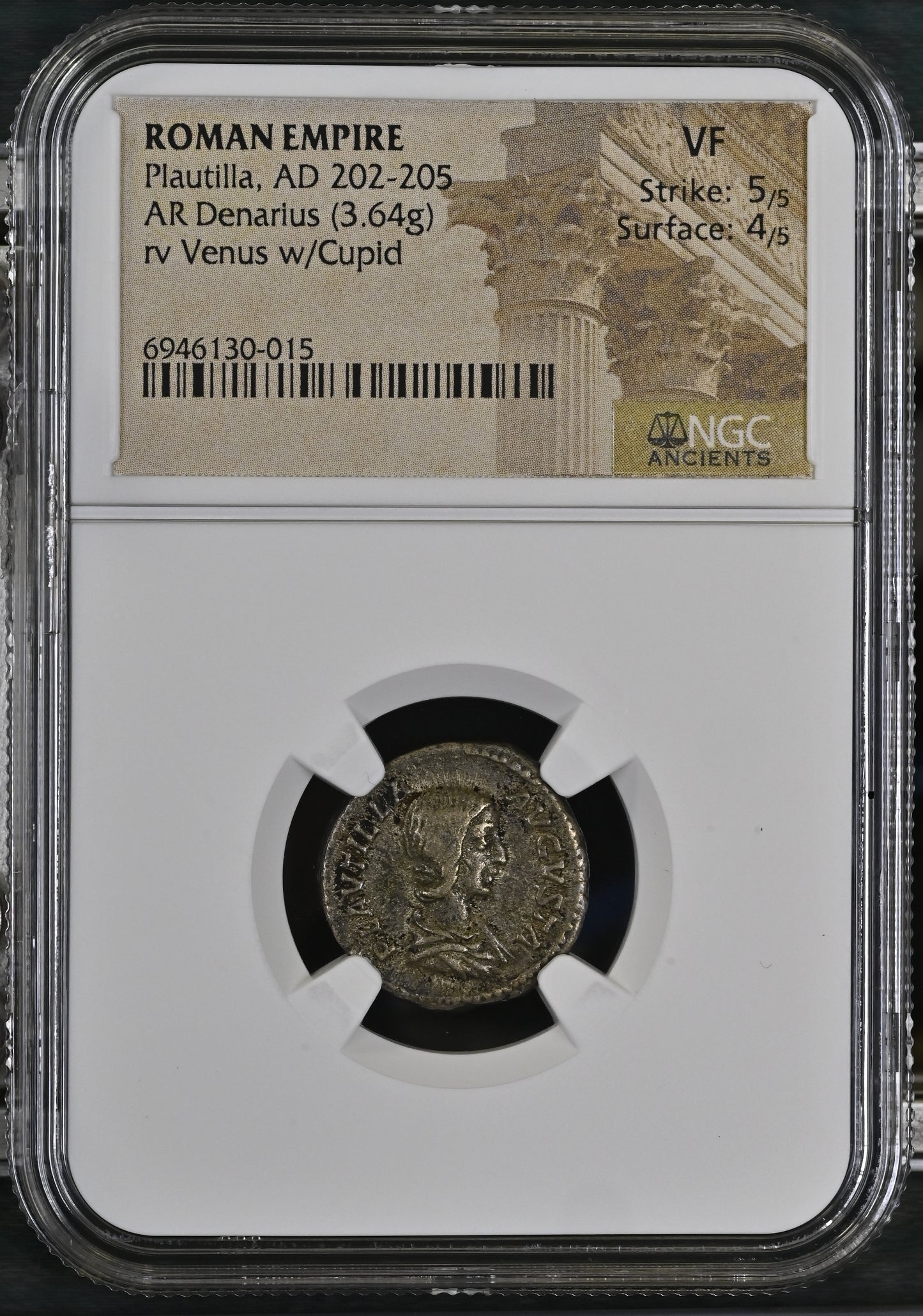 Roman Empire - Plautilla - Silver Denarius - NGC VF - RIC:369