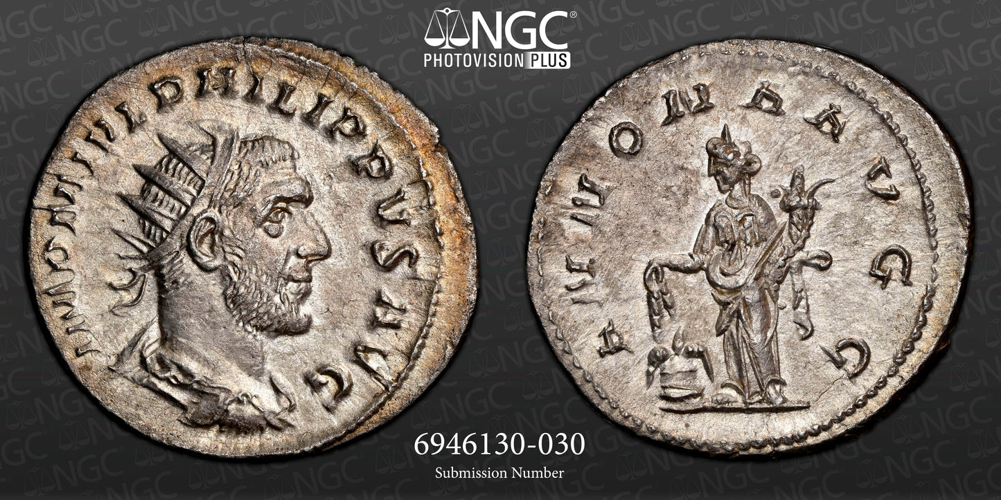 Roman Empire - Philip I - Silver Double-Denarius - NGC MS - RIC:28c