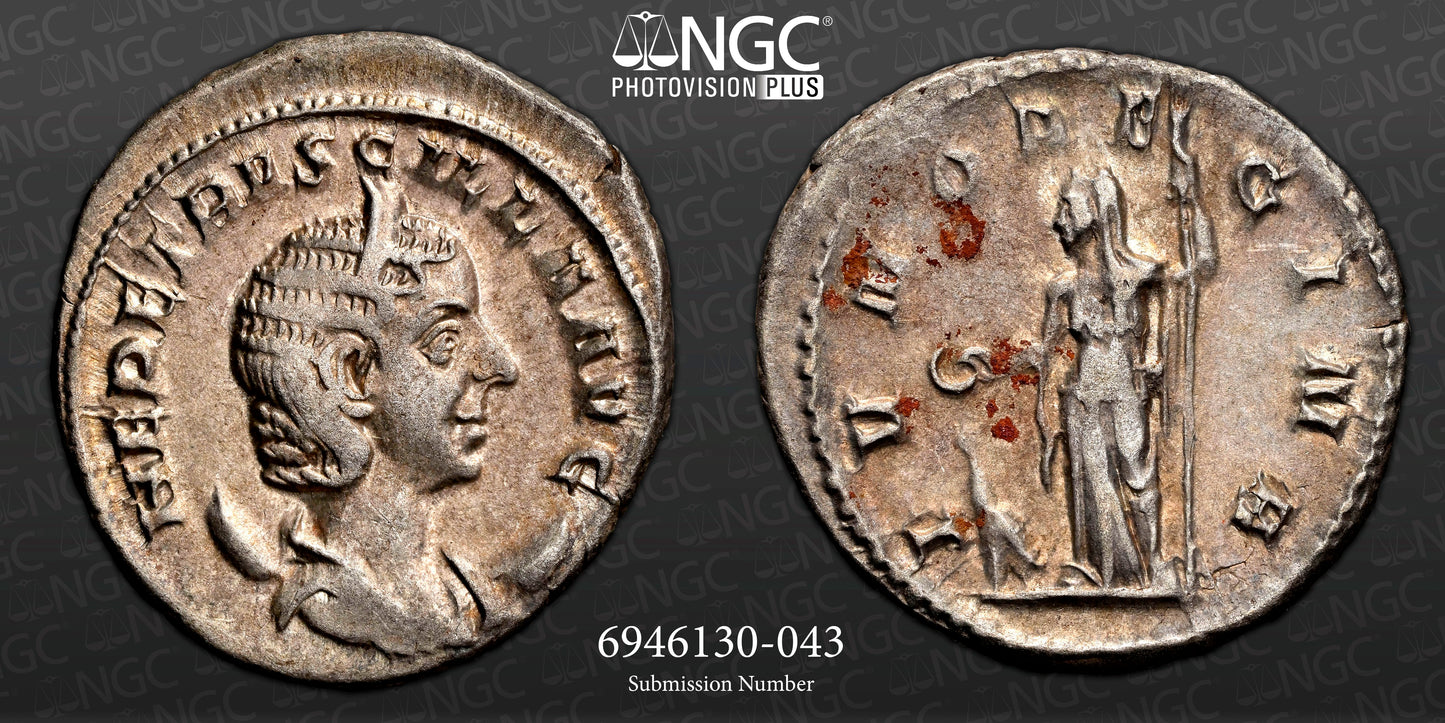 Roman Empire - Herennia Etruscilla - Silver Double-Denarius - NGC Ch VF - RIC:57