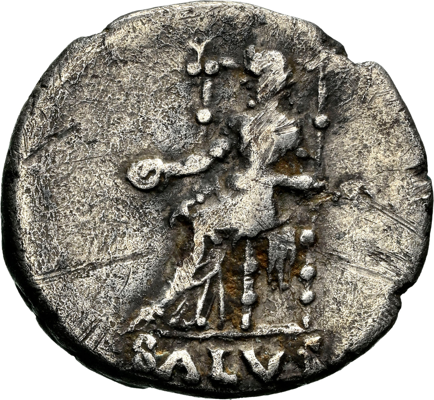 Roman Empire - Nero - Silver Denarius - NGC Ch F - RIC:60