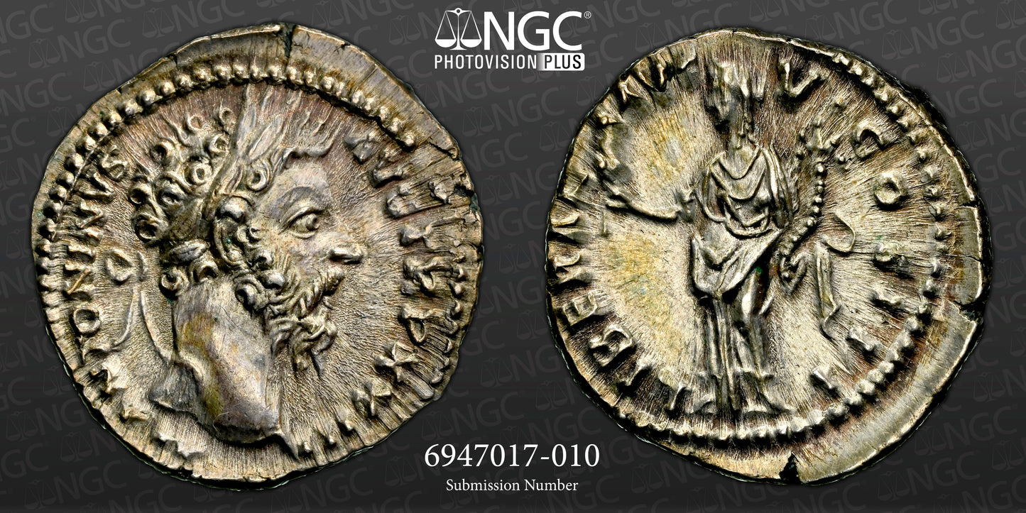 Roman Empire - Marcus Aurelius - Silver Denarius - NGC AU - RIC:206