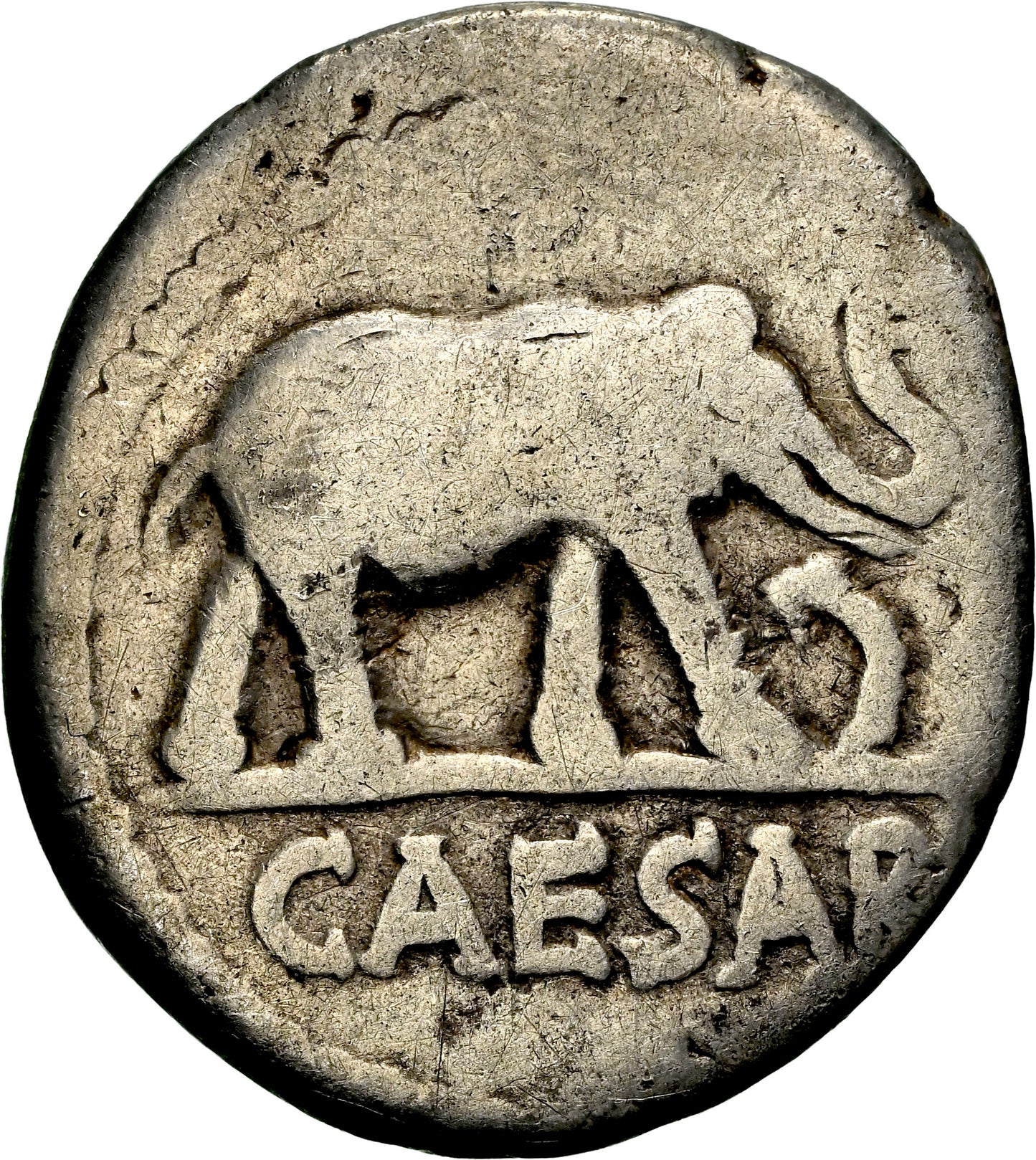 Roman Imperatorial - Julius Caesar - Silver Denarius - NGC G - Crawf. 443/1
