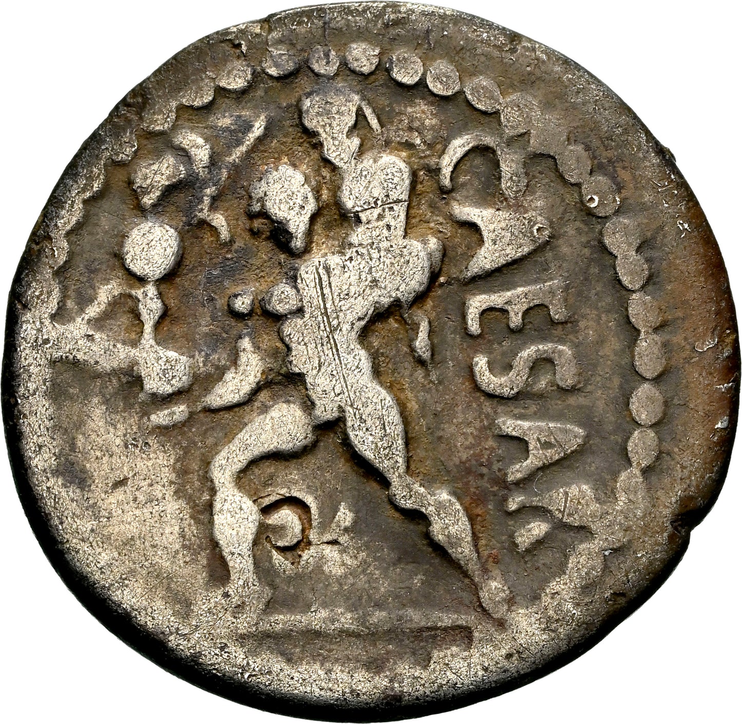Roman Imperatorial - Julius Caesar - Silver Denarius - NGC F - Crawf. 458/1