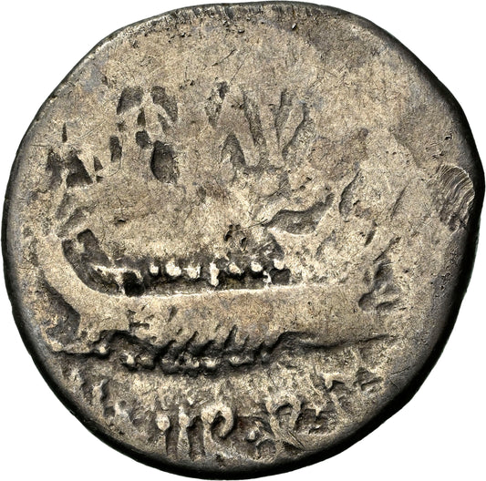 Roman Imperatorial - Marc Antony - Silver Denarius - NGC F - Crawf. 544/30
