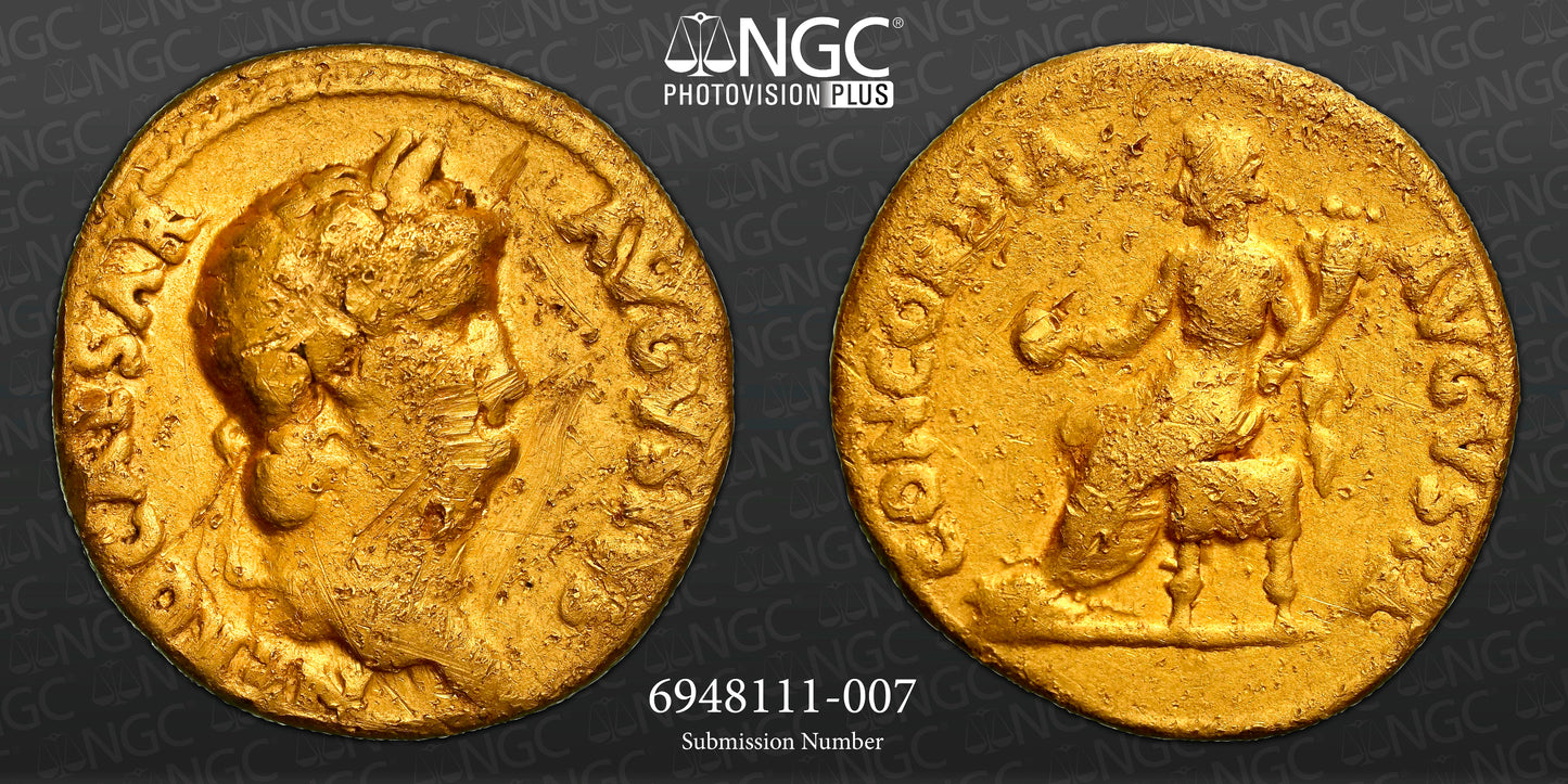 Roman Empire - Nero - Gold Aureus - NGC Ch F - RIC:48
