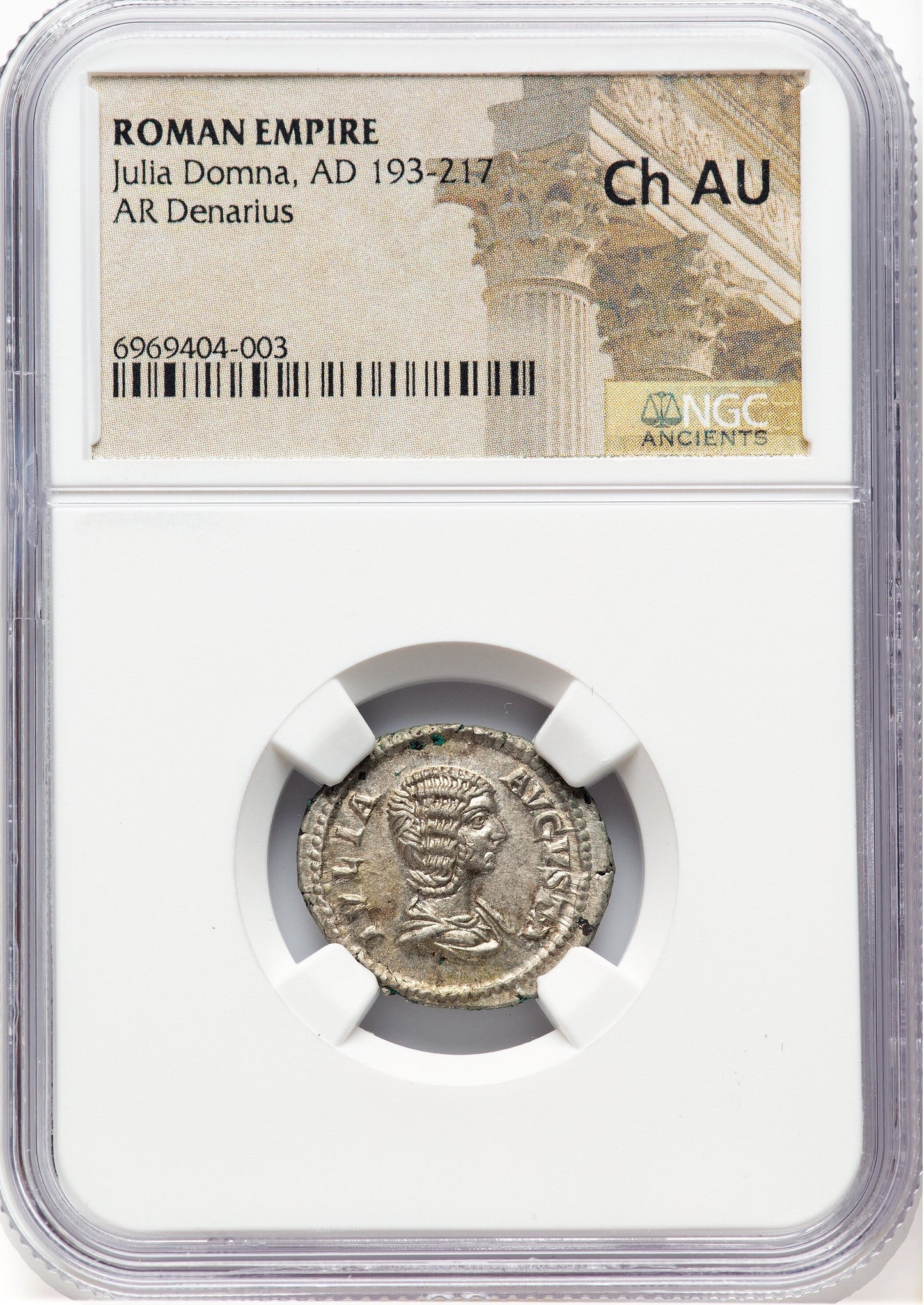 Roman Empire - Julia Domna - Silver Denarius - NGC Ch AU - RIC:552