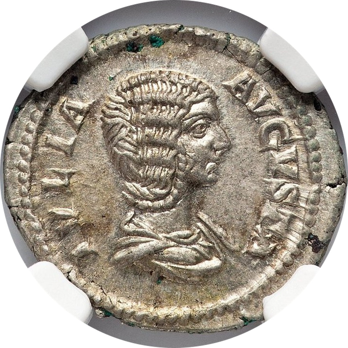 Roman Empire - Julia Domna - Silver Denarius - NGC Ch AU - RIC:552