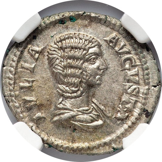 Roman Empire - Julia Domna - Silver Denarius - NGC Ch AU - RIC:552
