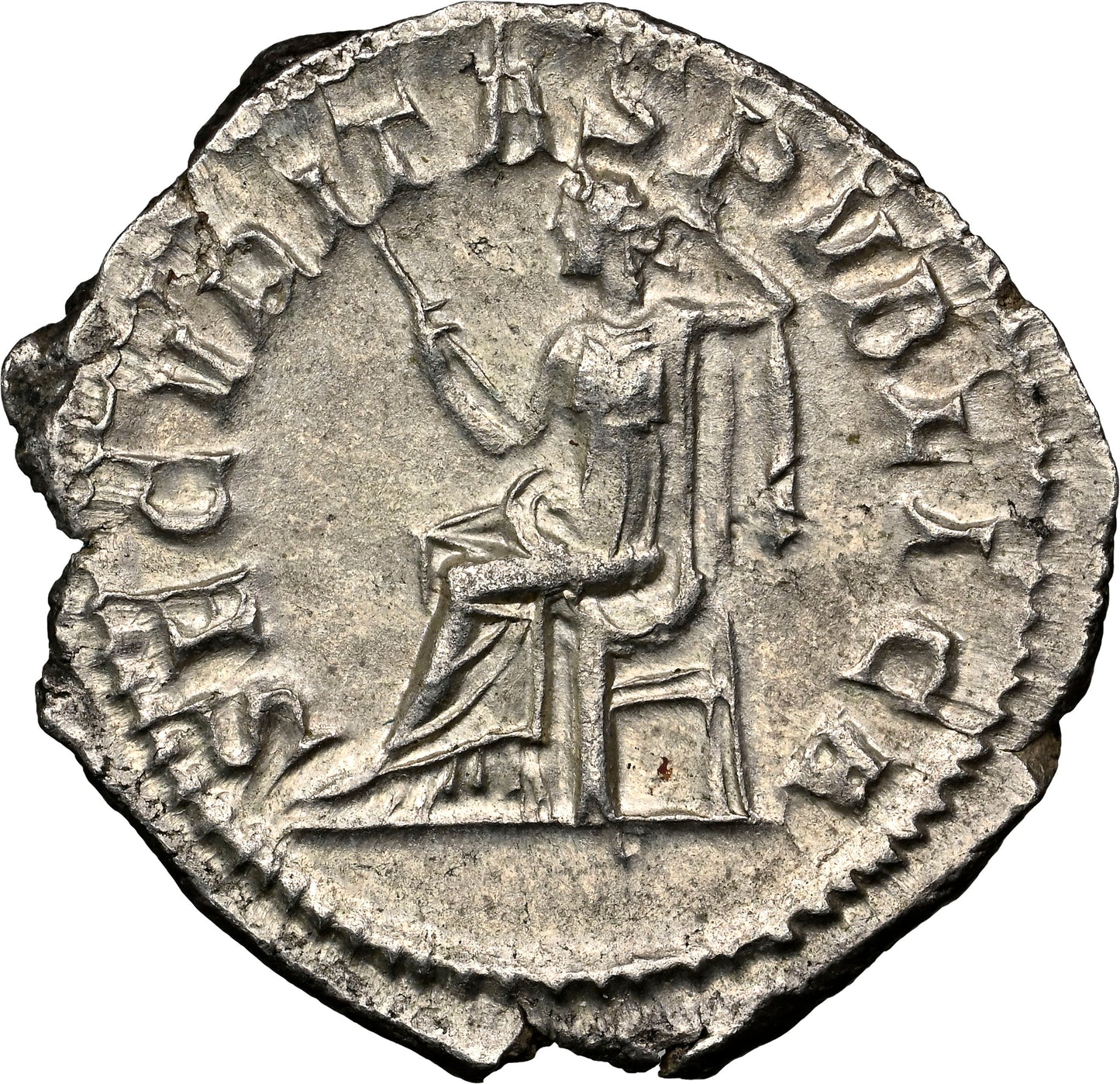 Roman Empire - Gordian III - Silver Denarius - NGC Ch AU - RIC:130