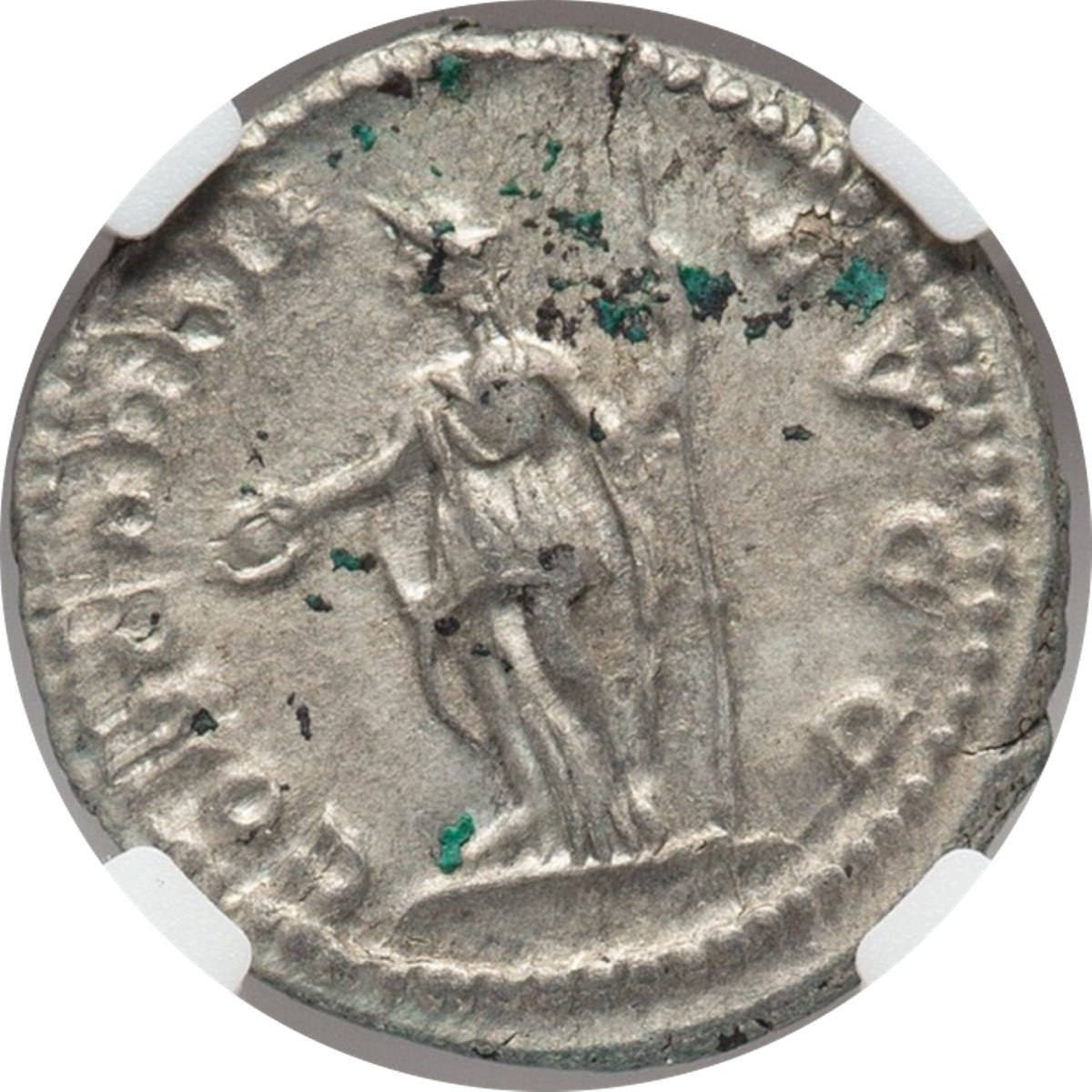 Roman Empire - Plautilla - Silver Denarius - NGC Ch XF