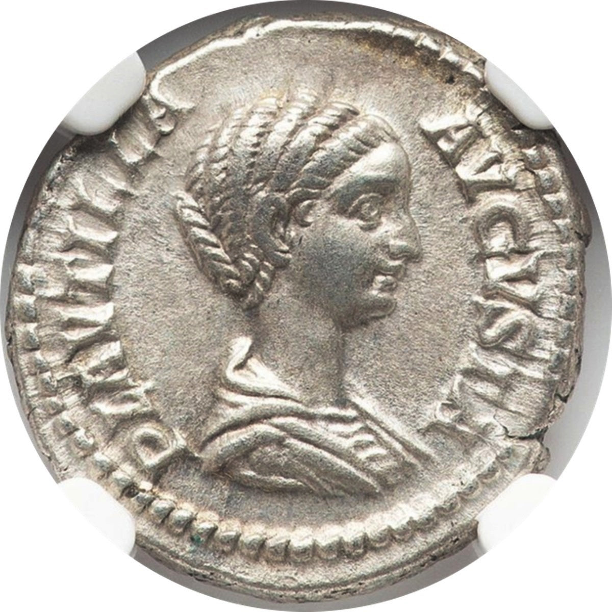 Roman Empire - Plautilla - Silver Denarius - NGC XF