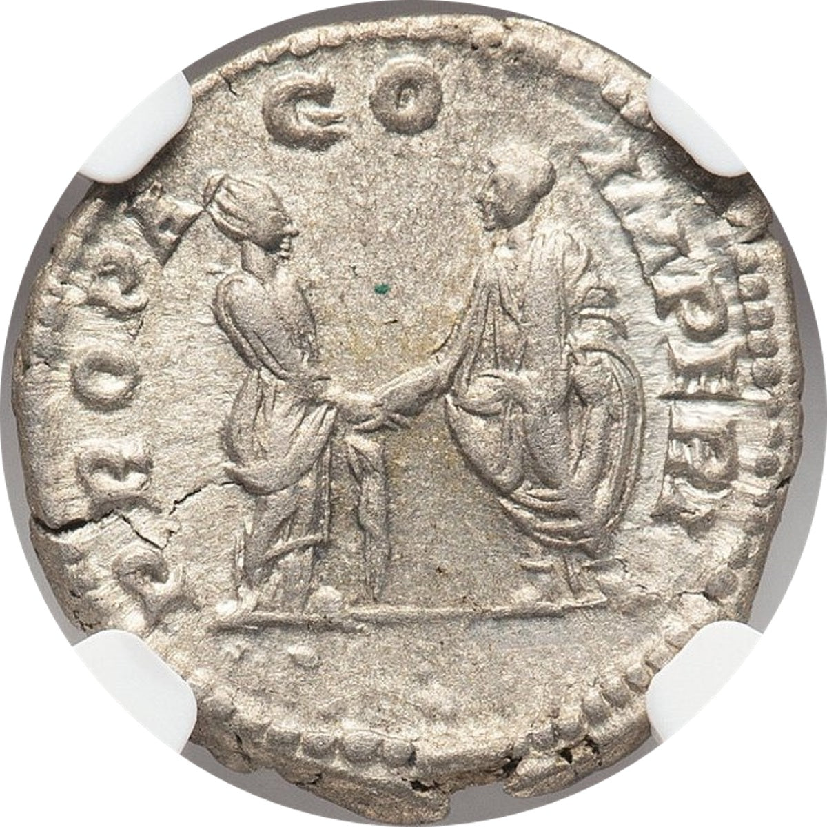 Roman Empire - Plautilla - Silver Denarius - NGC Ch XF
