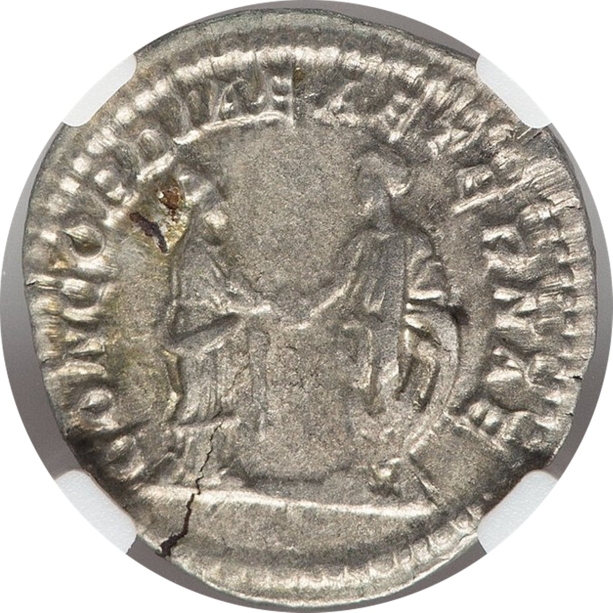 Roman Empire - Plautilla - Silver Denarius - NGC Ch XF