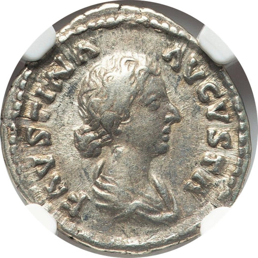 Roman Empire - Faustina II - Silver Denarius - NGC VF