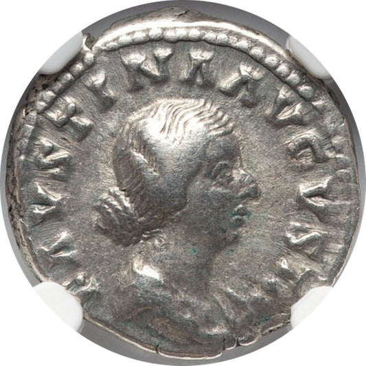 Roman Empire - Faustina II - Silver Denarius - NGC VF