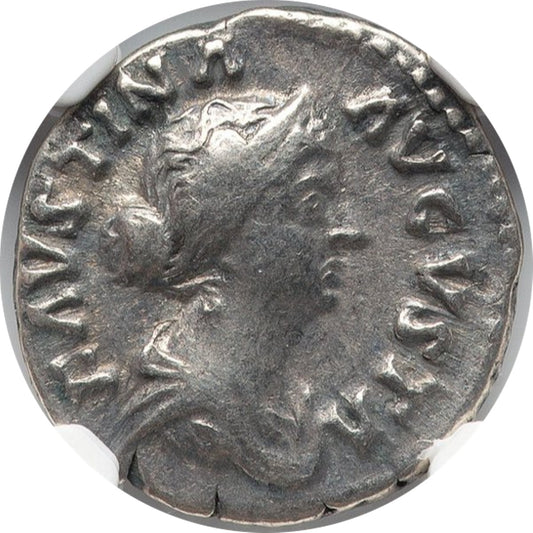 Roman Empire - Faustina II - Silver Denarius - NGC VF