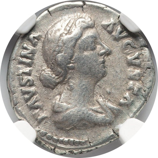 Roman Empire - Faustina II - Silver Denarius - NGC VF