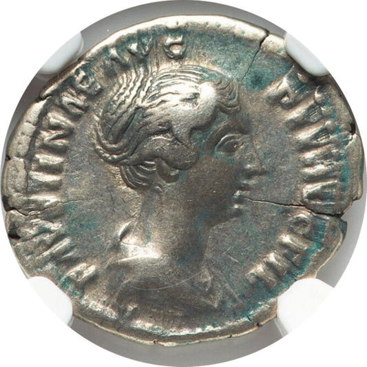 Roman Empire - Faustina II - Silver Denarius - NGC VF