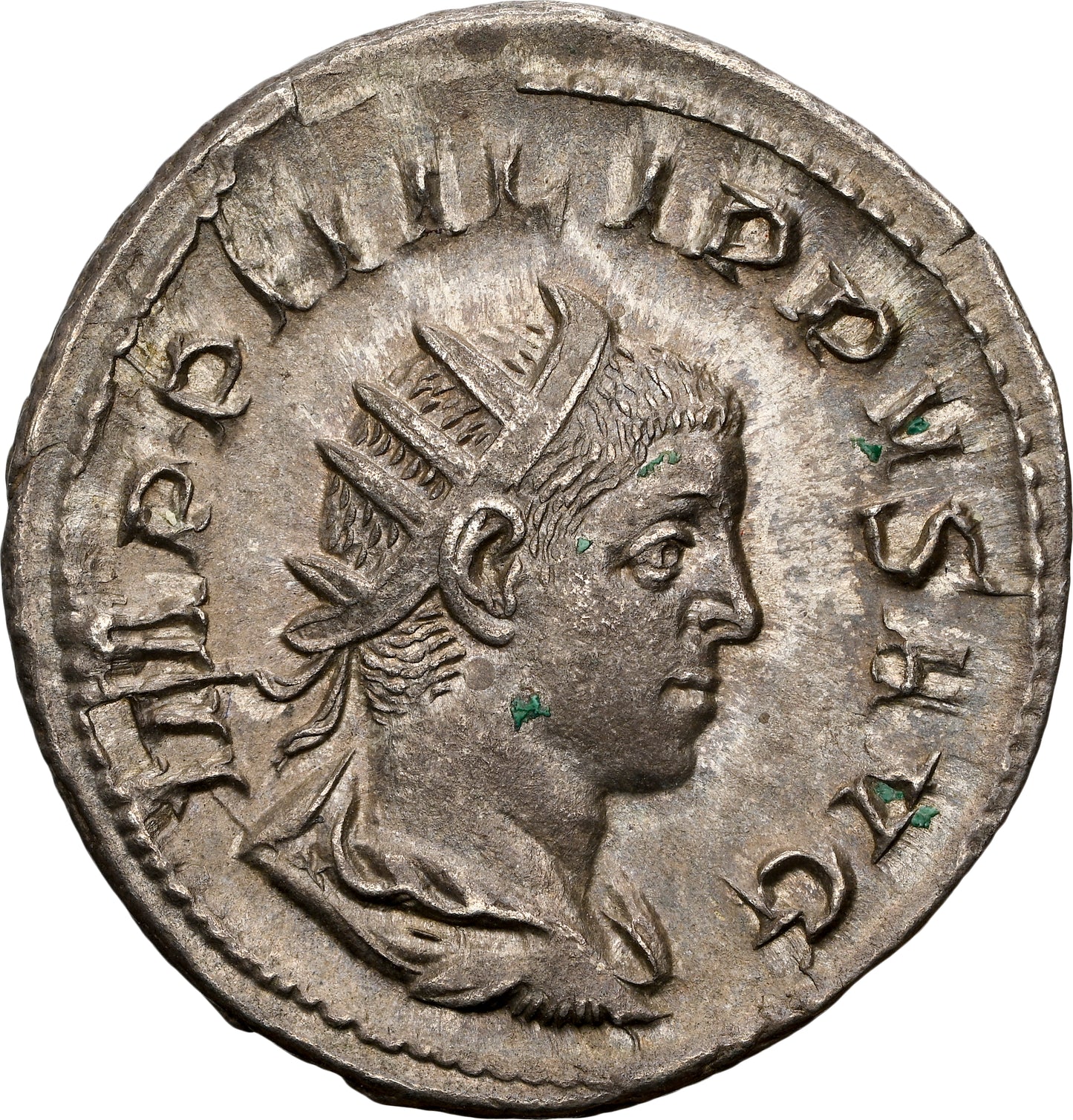 Roman Empire - Philip II - Silver Double-Denarius - NGC Ch XF